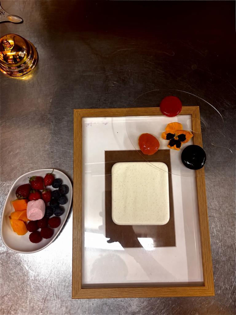 Tableau de meringues française et peinture de fruits